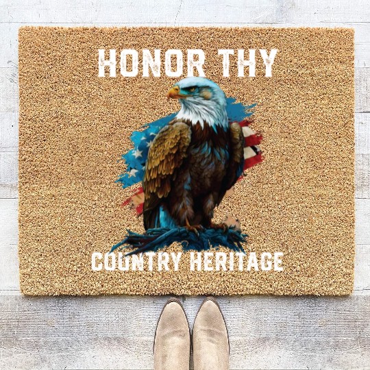 Honor Thy Country Heritage American Bald Eagle Coir Doormats