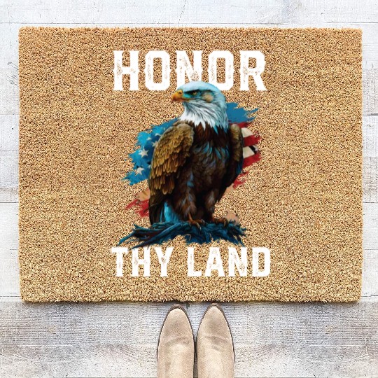 Honor Thy Land American Bald Eagle America USA Coir Doormats