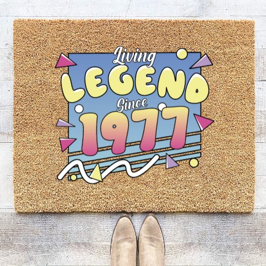 Living Legend Since 1977, 80s Themed Birthday Coir Doormats