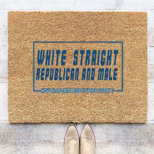 White Straight Republican and Male Coir Doormats