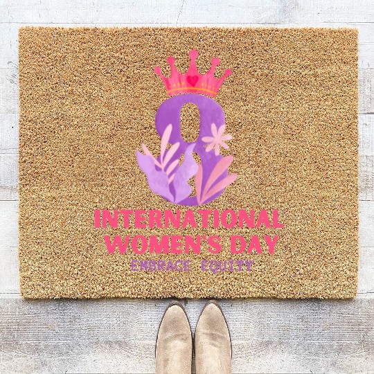 International Women's Day Embrace Equity 2023 Coir Doormats