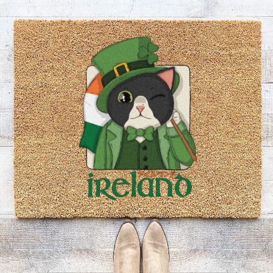 Ireland Tuxedo Cat Coir Doormats
