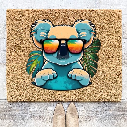 Tropical Koala Sunglasses Shades Australian Animal Coir Doormats