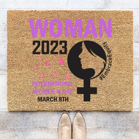 International Women's Day 2023 Embrace Equity Coir Doormats