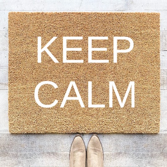 Keep Calm Meme Humor Coir Doormats