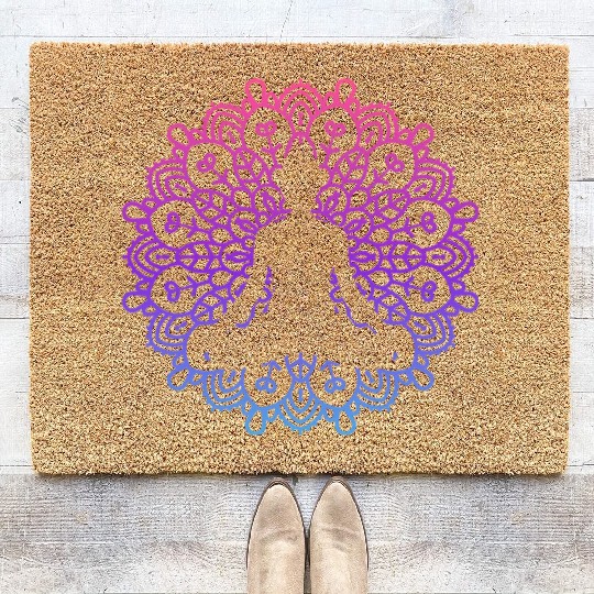 Yoga Meditation Mandala Vector Coir Doormats