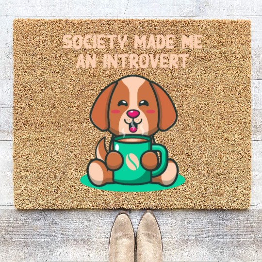 Handcrafted by Society Introvert Sayings Antisocia Coir Doormats