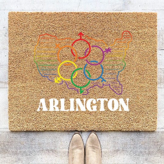 Arlington Pride Month Pride Flag LGBT Community LG Coir Doormats