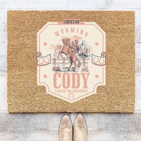 Cody wyoming wild west town Coir Doormats