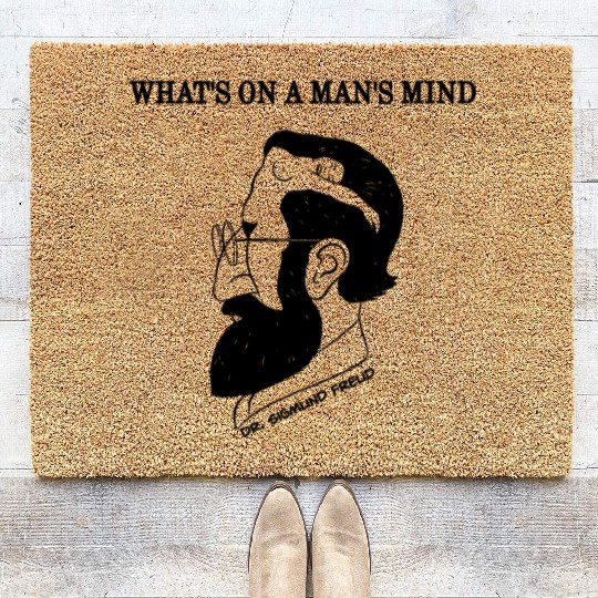 What's On A Man's Mind Dr. Sigmund Freud Coir Doormats