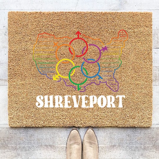 Shreveport Pride Month Pride Flag LGBT Community L Coir Doormats