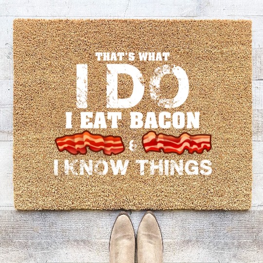 I Eat Bacon Funny Bacon Lover Gift Coir Doormats