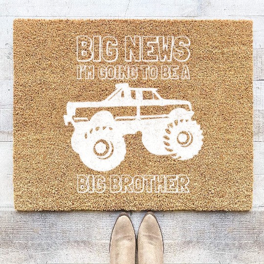 Going To Be A Big Brother Monster Truck Toddler Gi Coir Doormats