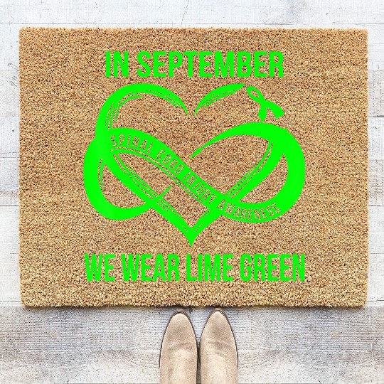 In September We Wear Lime Green Spinal Cord Injury Coir Doormats