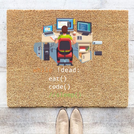 Computer Science Python Programmer Eat Code Sleep Coir Doormats