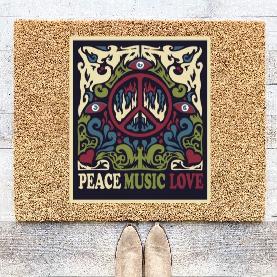 Psychedelic music Coir Doormats