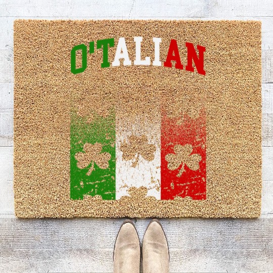 O'talian St. Patrick Italian Pride Italy Flag Coir Doormats