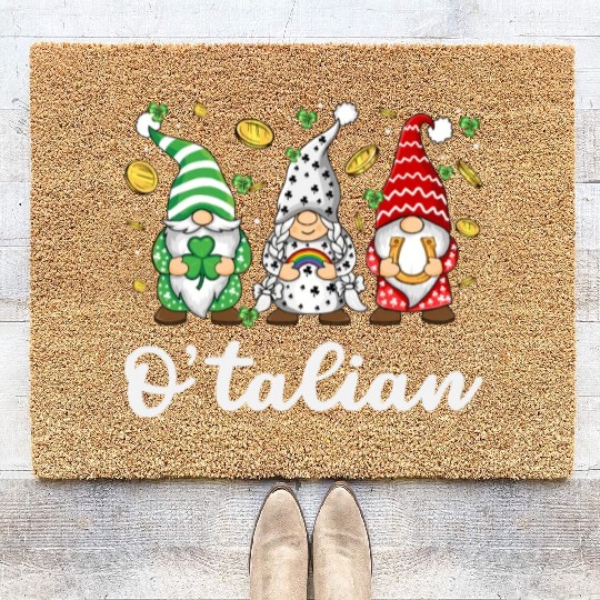 O'talian St. Patrick Italian Pride Italy Flag Coir Doormats