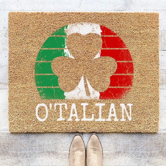 O'talian St. Patrick Italian Pride Italy Flag Coir Doormats
