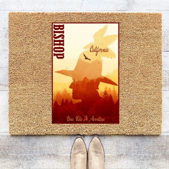 Bishop California wild west town Coir Doormats