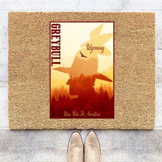 Greybull Wyoming wild west town Coir Doormats