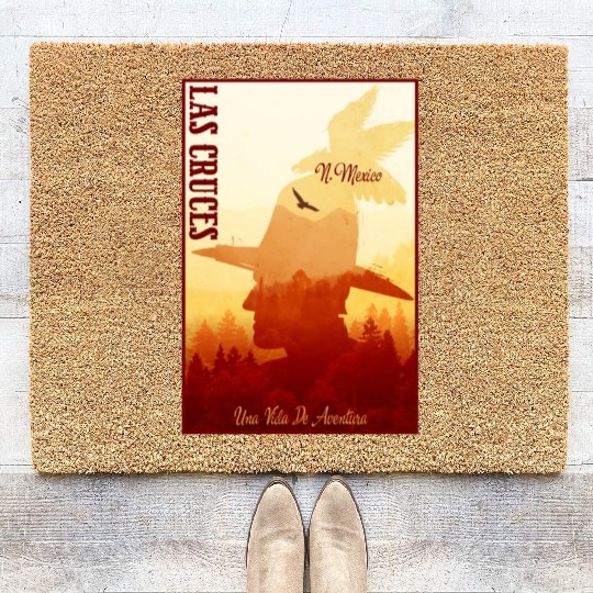Las Cruces New Mexico wild west town Coir Doormats