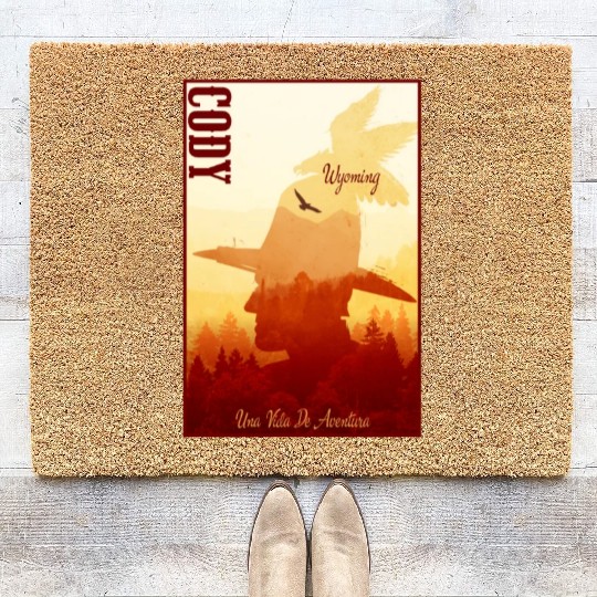 Cody Wyoming wild west town Coir Doormats