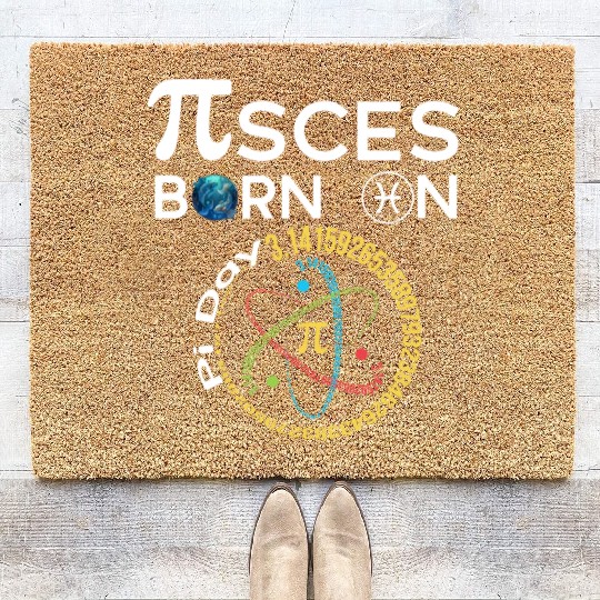 Pi Day Birthday Baby Born on Pi Day Pisces Coir Doormats