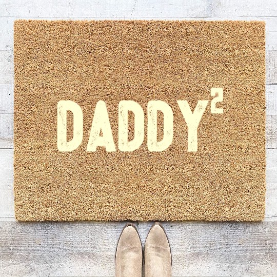 Mens Daddy to be of 2 kids 2nd power squared Dad s Coir Doormats