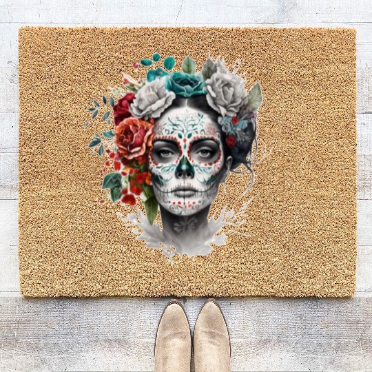 Frida Mexican frida kahlo woman painter art Coir Doormats