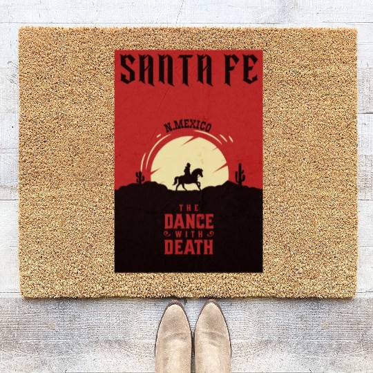 Santa Fe New Mexico wild west town Coir Doormats