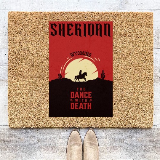 Sheridan Wyoming wild west town Coir Doormats