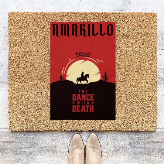 Amarillo Texas wild west town Coir Doormats