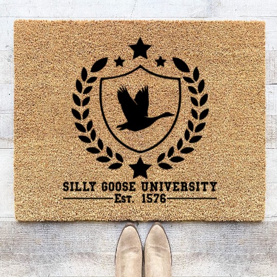 Silly Goose University Established 1576 Goose Coir Doormats