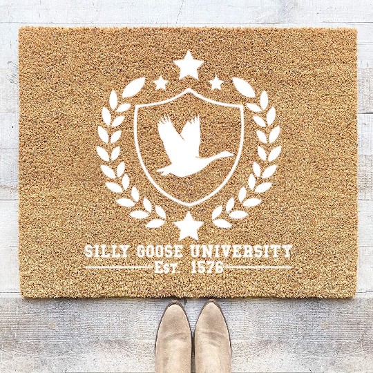 Silly Goose University Established 1576 Goose Coir Doormats