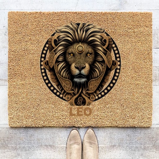 Leo Zodiac Astrology Symbol Lion Constellation Coir Doormats