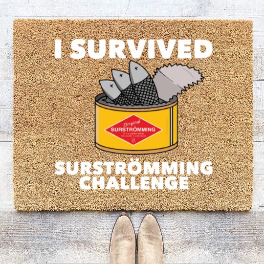 I Survived Surstromming Swedish Food Surstrommings Coir Doormats
