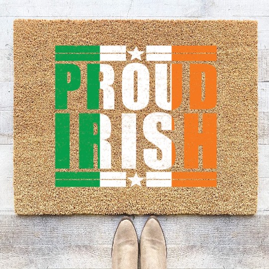 st patricks day ireland proud irish Coir Doormats