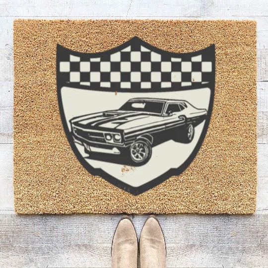 Racing Car Muscle Car Logo Motorsports Coir Doormats
