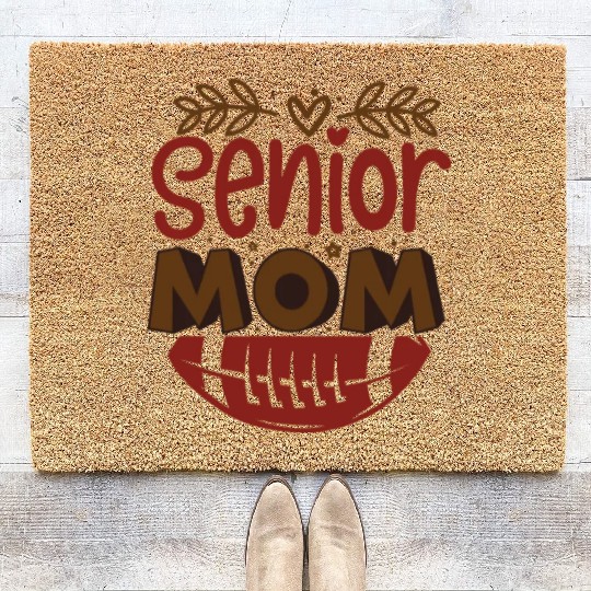Senior Football Player Mom - Proud Mom Coir Doormats