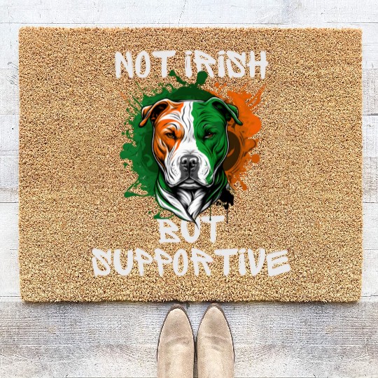 not irish but supportive pitbull mom Coir Doormats