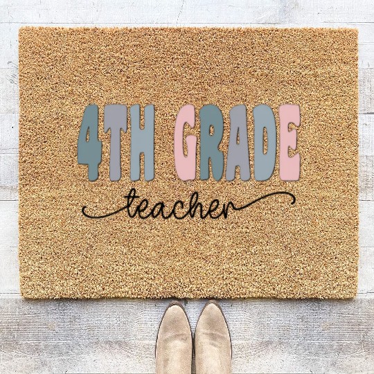 4th Grade Teacher Gift Matching Teacher Squad Coir Doormats