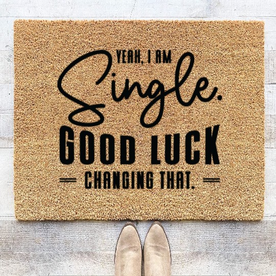 Single Relationship Independent Typography Single Coir Doormats