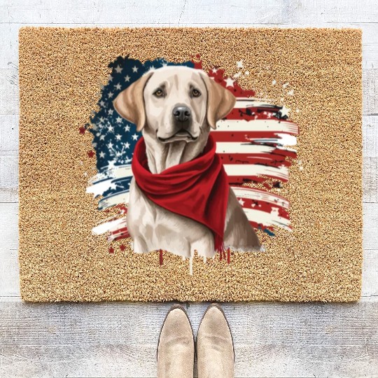 America USA Flag 4th Of July American Dog Lover Coir Doormats
