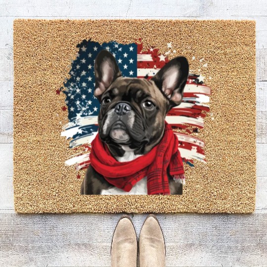 America USA Flag 4th Of July American Dog Lover Coir Doormats