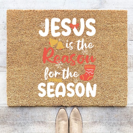 Jesus Is The Reason For The Season Christmas Faith Coir Doormats