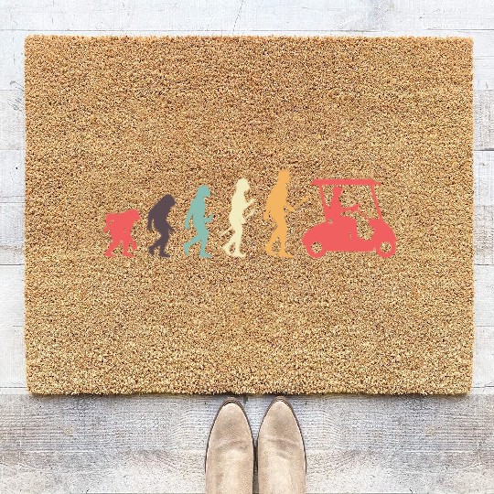 Golf Retro Vintage Golfer Evolution Coir Doormats