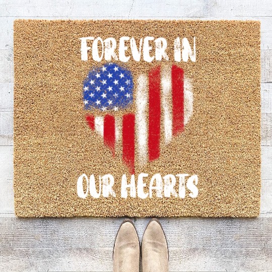 Patriotic Veteran USA Flag American Memorial Day Coir Doormats