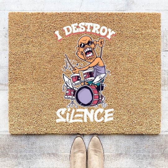 Drummer Drums Music Drum Set Drumming Coir Doormats