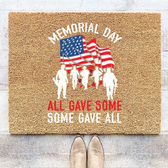 All Gave Some Some Gave All USA Flag Memorial Day Coir Doormats